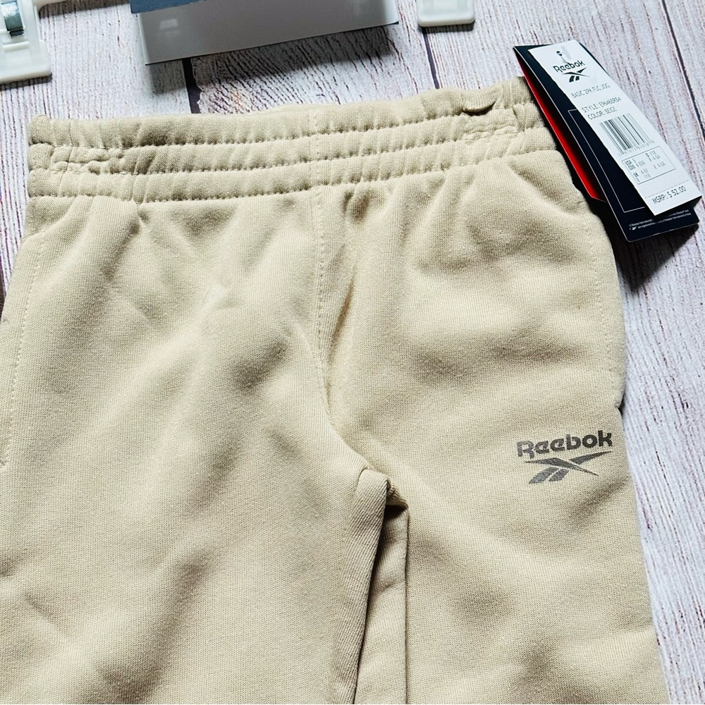 Reebok Kids Brown and Tan Fleece Lined Jogger Pants Size 5 NEW - Picture 3 of 7